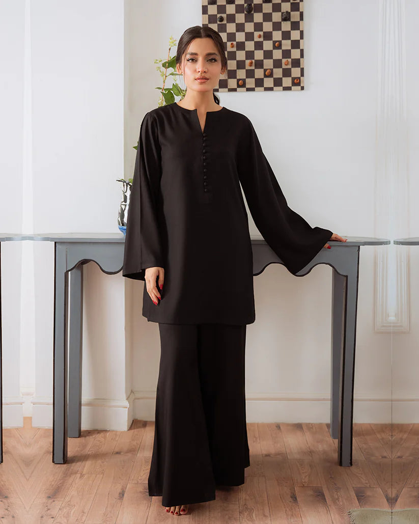 Jet Black Luxe Kurta Set