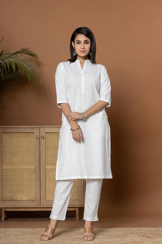 The White Serenity Kurta Co-ord Set for Women
