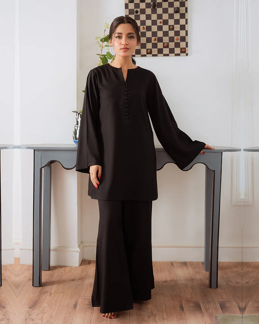 Jet Black Luxe Kurta Set