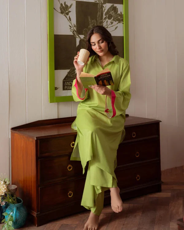 Lime Forest Luxe Kurta Set